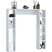 VCM Holz Wandregal | Standregal | Überbau WC | Maße: H. 100 x B. 98 x T. 18 cm | 8 Fächer - Tinoli M
