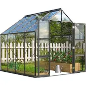 Pergart Vitavia Gewächshaus "Domus 6700" schwarz 6,7 m² 3 mm ESG