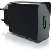 Aplic USB Ladegerät 3000 mA, Quick Charge 3.0 USB-Ladegerät 1x USB A QC 3.0 Port, max. 3A über QC, schwarz