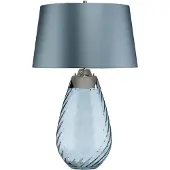 Elstead Lighting Lena Tischleuchte E27 74cm Blau getöntes Glas, Entenei-Blau Schirm Hellblau
