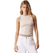 Calvin Klein Jeans Top Varsity J20J225520 Beige Slim Fit