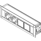 Evoline Frame-Dock Data Steckdosenleiste 2-fach mit 2 freien Modulplätzen Alu