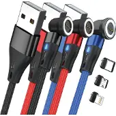 RealPower MagneticCharge3, 1 m, USB A, Schwarz, Blau, Rot