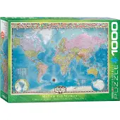 Eurographics Map of the World 1000pcs, 1000 Stück(e), Landkarten