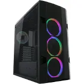 LC-Power 998B, Midi Tower, PC, Schwarz, Transparent, ATX, micro ATX, Mini-ATX, Metall, Kunststoff, Gehärtetes Glas, Gaming