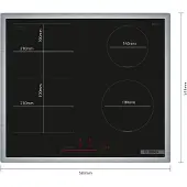 Bosch Serie 6 PVS645HB1E, Schwarz, Integriert, 60 cm, Zonen-Induktionskochfeld, Glaskeramik, 4 Zone(n)