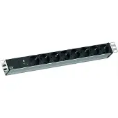 Bachmann 19" 1HE 8xCEE7/3 RAL7035 1xSPD-Plus 2,0m CEE7/7