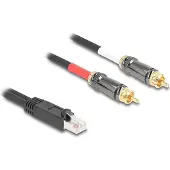 HQ Products 88171, RJ-45, Männlich, 2 x RCA, Männlich, 2 m, Schwarz