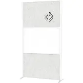 MAUL Stellwandsystem MAULconnecto, 2 x Akustikvlies hell, 1 x Whiteboard, Klettverbindung, Standfuß, H 1800 x B 1000 mm, weiß