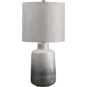 Elstead Lighting Bacari Tischleuchte E27 Blau und Grau Hellgrau, Made in UK