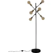 Näve Stehleuchte - Stehleuchte "MODO" H: 150 cm, Stehlampe im Industrial Style, aus Metall in schwarz, 150 cm hoch, Ø 49 cm, E27-Fassung – Druckschalter