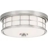 QUOIZEL Elstead Guardian Deckenleuchte E27 2-fach Nickel gebürstet