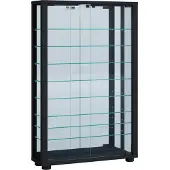 Hioshop Sammelvitrine Standvitrine Glasvitrine Glasregal Vitrine Glas Schaukasten "Lumo Mini Spiegel"