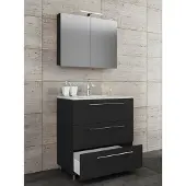 VCM Waschtisch "3-tlg. Waschplatz Waschtisch Badinos Schublade SP", schwarz, B:60cm T:46cm, Waschtische, Waschtisch