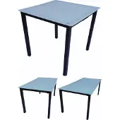 VCM Gartentisch aus Glas und Aluminium | Esstisch | ca. H. 73 x B. 140 x T. 80 cm | Anthrazit | Balkontisch Gartenmöbel