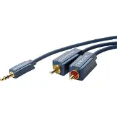 ClickTronic 2m MP3 Adapter, 3.5mm, Männlich, 2 x RCA, Männlich, 2 m, Blau