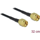DeLOCK 88475, 0,32 m, RP-SMA, RP-SMA, Gold, Schwarz