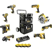 DeWalt DCK853P4-QW Akku-Kombopack mit DCD996, DCF887, DCH273, DCG405, DCS367, DCS355, DCS570, DCL050, DCB132, 4 x DCB184 und Tough-System, 18,0 Volt