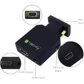Techly VGA/Audio zu HDMI Mini Konverter, Plug and Play