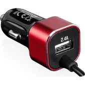 Modecom CU2K-09 Autoladegerät, Schwarz, 2x USB 2,4 A, 12 V - 24 V, passend für iPhone, Samsung, Huawei