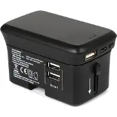 RealPower TravelCharge-4k, Drinnen, Draußen, USB, Kabelloses Aufladen, Schwarz