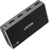 UNITEK V1109A, HDMI, 4x HDMI, 1.4b, 3840 x 2160 Pixel, Schwarz, Grau, 4K DCI