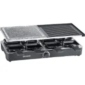 Severin Raclette-Grill mit Naturgrillstein u. Grillplatte RG 2376 aus Kunststoff, schwarz Raclette Raclette Mit Antihaftbeschichteter Grillplatte Raclette Grill Tischgrill Raclette Mit Naturstein