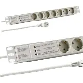 EFB Elektronik EFB EK631DE.3GR 19? 1HE Steckdosenleiste 7 x CEE 7/3 mit ÜSS,im Aluprofil, grau EK631DE3GR