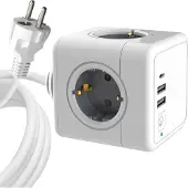 Microconnect MC-CUBE015USBC, 1,5 m, Drinnen, Typ F, Typ F, Gerade, Weiß