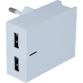 Swissten Dual 3A USB-Netzladegerät + Lightning Kabel, Slim Series - Weiß