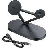 Acefast Qi 3in1 Kabelloses Ladegerät E9 15W, MagSafe (schwarz)