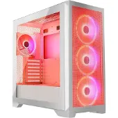 Modecom VOLCANO EXPANSE S APEX ARGB PC-Gehäuse, Weiß, MIDI Tower ATX, Glas-Sichtfenster, vorinstallierte ARGB Lüfter, passend für Computer