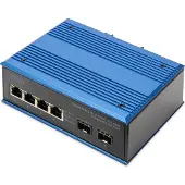 Digitus Industrieller 4+2 -Port Gigabit Ethernet Switch, Unmanaged, Gigabit Ethernet (10/100/1000), Vollduplex, Rack-Einbau