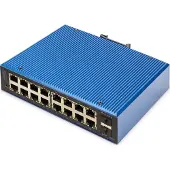 Digitus Industrieller 16+2-Port L2 managed Gigabit Ethernet PoE Switch, Managed, L2, Gigabit Ethernet (10/100/1000), Vollduplex, Power over Ethernet (PoE)