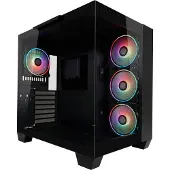 LC-Power 809B, Midi Tower, PC, Schwarz, ATX, EATX, micro ATX, Mini-ITX, Metall, Kunststoff, Gehärtetes Glas, Gaming