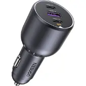 UGREEN 130W 3-Port Fast Car Char gray, Auto, Zigarettenanzünder, Grau