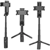 Ulanzi JJ02 Handy Stativ Ständer für iPhone/Samsung/Android ， 3 in 1 Bluetooth Selfie Stick Handy Griff Capgrip mit Fernbedienung， Ausziehbares Mini Stativ Handyhalterung Smartphones， 2 Kaltschuh