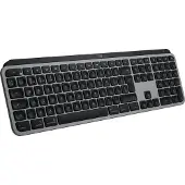 Logitech Master MX Keys S for Mac, Kabellos, RF Wireless + Bluetooth, Scherenschalter, QWERTY, LED, Aluminium, Schwarz