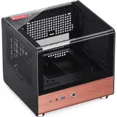 Jonsbo TK-0 BLACK, PC, Schwarz, Holz, ITX, Stahl, Holz, 13,5 cm, 23 cm