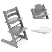 Stokke Tripp Trapp Bundle Treppenhochstuhl inklusive Babyset & Tray, grau