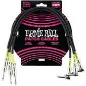 Ernie Ball P06076 15ft Kabel mit geradem Winkel Patch 3 Pack schwarz
