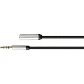 Mad Multimedia Audio Verlängerungskabel High-Quality, 4-poliger 3,5mm Klinkenstecker an Klinkenbuchse, Textilmantel