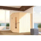 Weka Sauna "Element-Ecksauna VARBERG 3" vorgefertigte Elemente, isolierte Holztür