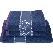 Dyckhoff Handtuch "Maritim, Voyage", blau (navy), B:50cm L:100cm, Frottier, Obermaterial: 100% Baumwolle, Handtücher, Handtuch