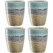 Leonardo Tasse Matera Blau/Beige 300ml (Set von 4)