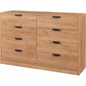 En.casa Kommode ‘Varkaus’ mit 8 Schubladen 90 x 140 x 40 cm Eichenoptik