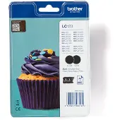 Brother LC123BKBP2DR, Schwarz, Tinte auf Pigmentbasis, 1 Stück(e), 600 Seiten, 600 Seiten, Multipack