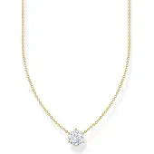 Thomas Sabo KE2210-414-14-L45V Damen-Kette mit weißem Zirkonia-Anhänger vergoldet