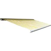 Mendler Elektrische Kassettenmarkise H124, Markise Vollkassette 5x3m Acryl Gelb/Weiß