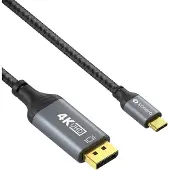 Sonero USB-C/DisplayPort-Kabel, 4K60, Stecker/Stecker, grau/schwarz, 1 m